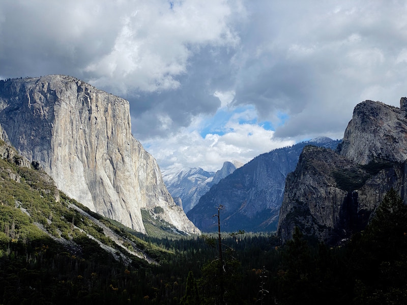 Storm building over Yosemite Valley, California